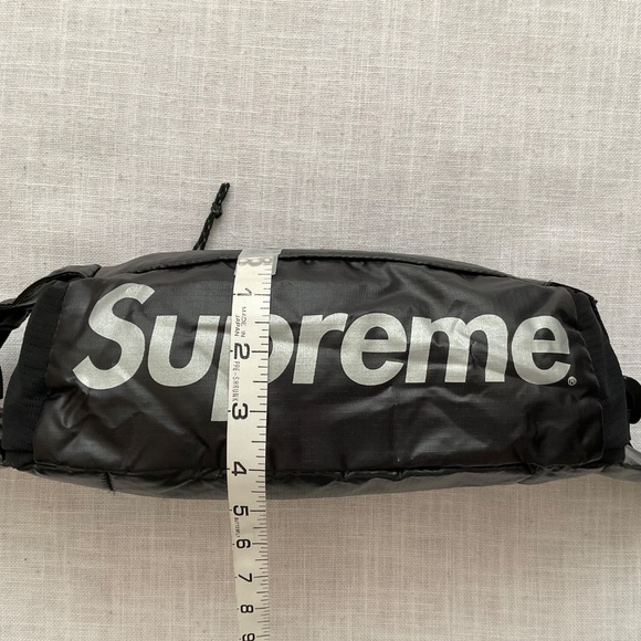 Supreme Black Waist Sling Crossbody Bag Cordura Fabric Reflective Text - Picture 4 of 15